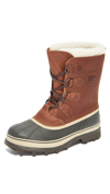 Sorel Caribou Faux Shearling-trimmed Waterproof Leather And Rubber Snow Boots In Dark Brown