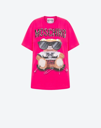 Moschino Mixed Teddy Bear Jersey T-shirt In White
