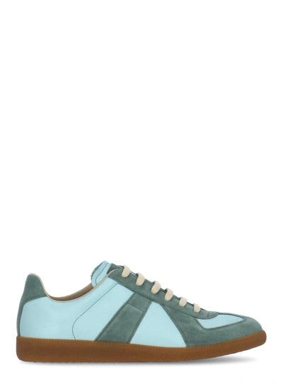 Maison Margiela Replica Sneakers In Leather And Suede In Nimbus/ Smoke  Green | ModeSens