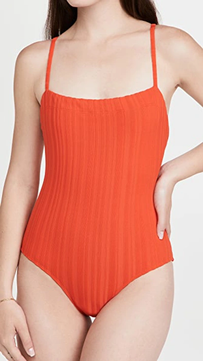 Solid & Striped The Gemma High-cut One-piece Swimsuit In Orange