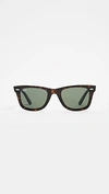 Ray Ban Standard Classic Wayfarer 50mm Polarized Sunglasses - Tortoise Polarized In Polarized Green Classic G-15