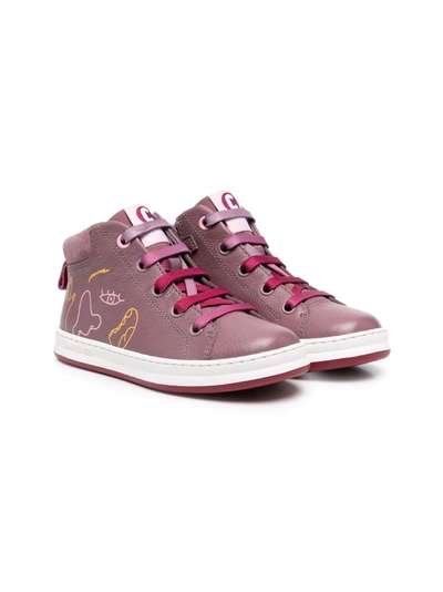 Camper Kids' Tws Abstract-print Sneakers In Pink