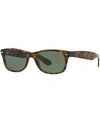 Ray Ban Standard New Wayfarer 55mm Sunglasses - Dark Tortoise In Green