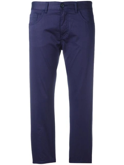 Mm6 Maison Margiela Slim-fit Cropped Trousers - Blue