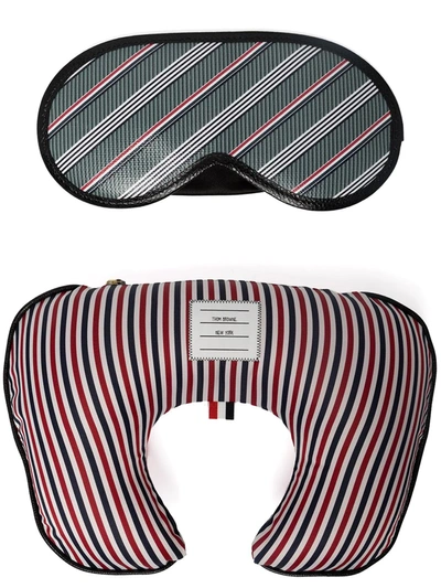 Thom Browne Grey Striped Travel Kit