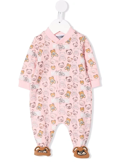 Moschino Pink Babygrow For Baby Girl With Teddy Bears