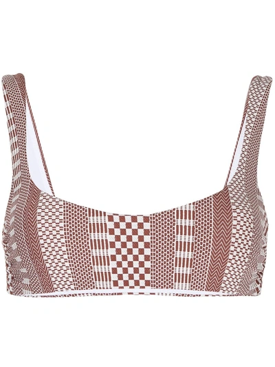 Veronica Beard Celeste Printed Tank Bikini Top In White