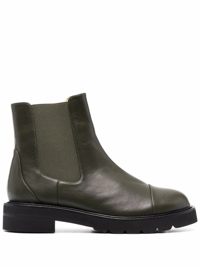 Stuart Weitzman Frankie Lift Leather Ankle Boots In Green