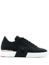 Philipp Plein Skull Detail Low-top Sneakers In Black