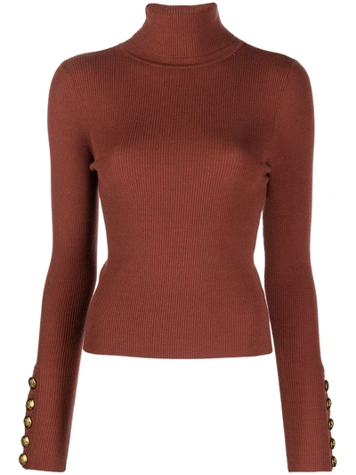 A.l.c Desi Rib-knit Turtleneck Sweater In Red-drk