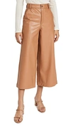 A.l.c Wiles Wide Leg Faux Leather Gaucho Pants In Cashew