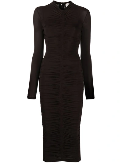 A.l.c Ansel Ruched Bodycon Dress In Brown