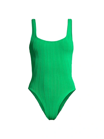 Hunza G Square Neck Nile One Piece Swimsuit In Emerald