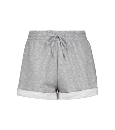 Adam Selman Sport Cuffed Cozy Sweat Shorts In Heather Grey