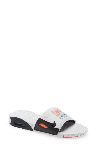 Nike Air Max 90 Sliders In White/black In White/ Black/ Orange/ Aqua