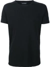 Wings + Horns Ribbed Slub Cotton Slim Fit T-shirt In Black