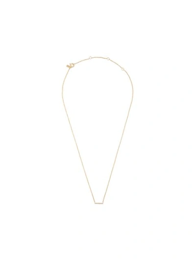 Ef Collection Mini Diamond Bar Pendant Necklace In Gold