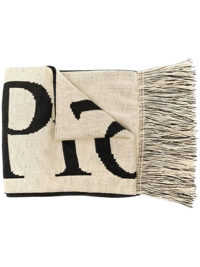 Aries No Problemo Intarsia Scarf In Black