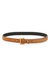 Saint Laurent Ysl Logo Skinny Suede Belt In Black/gold