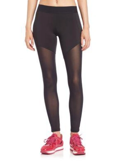 Heroine Sport Tech Jersey Racing Leggings In Black