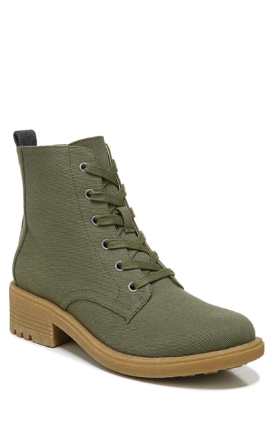 Lifestride Kunis Canvas Lug Sole Boot In Olive Canvas