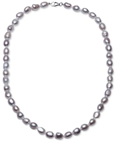 Macy's Cultured Freshwater Baroque Pearl (7-8mm) 36" Strand Necklace (also In Pink, Gray, & Multicolor Cult In Grey