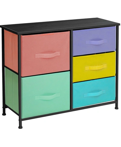 Sorbus 5-drawers Chest Dresser In Pastel Bla