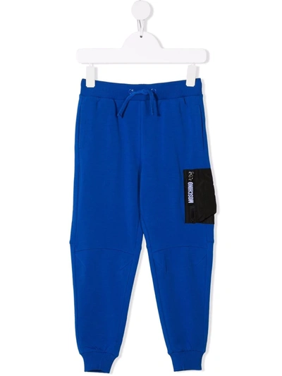 Moschino Kids' Zip-pocket Track Trousers In Blue