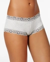 Hanky Panky Floral-lace-trim Boyshort 681211 In Ivory Coal