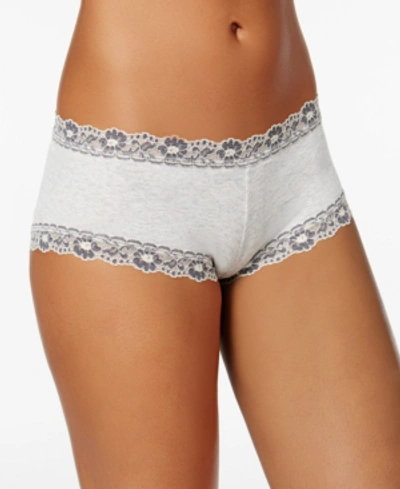 Hanky Panky Floral-lace-trim Boyshort 681211 In Ivory Coal