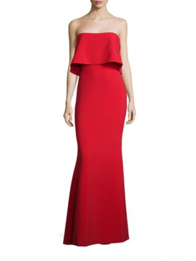 Likely Driggs Strapless Gown In Scarlet