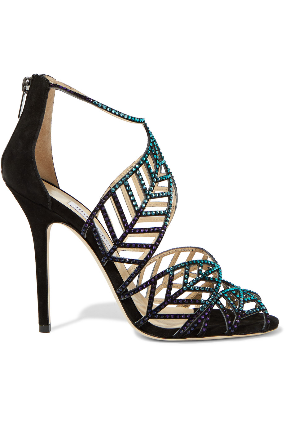Jimmy Choo Kallai Crystal-embellished Suede Sandals | ModeSens