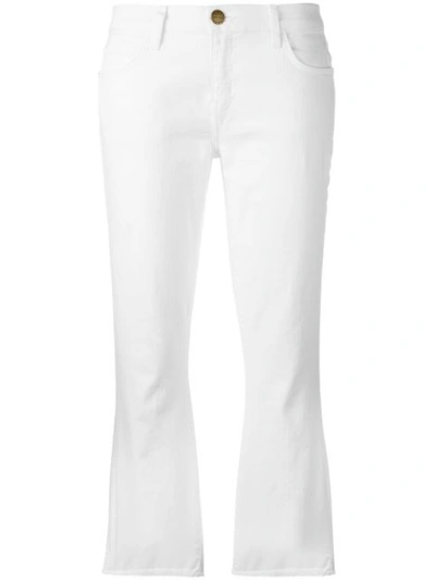 Current Elliott Current/elliott Flared Cropped Jeans - White