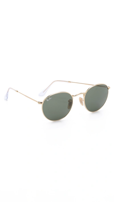 Ray Ban Round Metal Sunglasses In Green