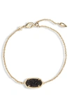 Kendra Scott Gold-tone Elaina Stone Slider Bracelet In Charcoal