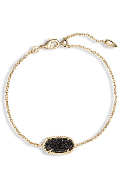 Kendra Scott Gold-tone Elaina Stone Slider Bracelet In Charcoal