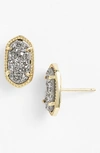 Kendra Scott Ellie Platinum Druzy Stud Earrings In Platinum Drusy