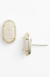 Kendra Scott Ellie Platinum Druzy Stud Earrings In Iridescent Drusy/ Gold