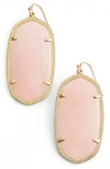 Kendra Scott Danielle - Large Oval Statement Earrings In Rose Quartz/ Gold