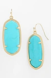 Kendra Scott Danielle - Large Oval Statement Earrings In Turquoise/ Gold