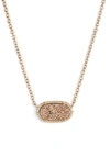 Kendra Scott Elisa Pendant Necklace In Rose Drusy/ Rose Gold