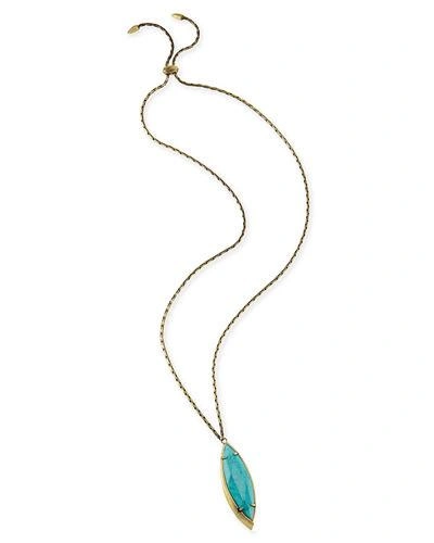 Kendra Scott Milla Marquise Pendant Necklace, 32" In Turquoise