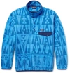 Patagonia Snap-t Printed Synchilla Fleece Sweatshirt In Blue