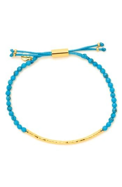 Gorjana Power Gemstone Beaded Bracelet In Turquoise / Gold