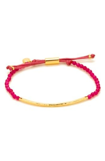 Gorjana Power Gemstone Beaded Bracelet In Pink Chalcedony / Gold