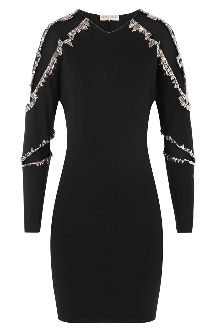 Emilio Pucci Sheer-paneled Embellished Dress In Black | ModeSens