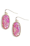Kendra Scott Dani Statement Drop Earrings In Pink Kyocera Opal/ Gold