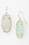 Kendra Scott Dani Statement Drop Earrings In Gold Aqua Kyocera Opal