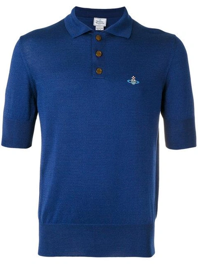 Vivienne Westwood Man Embroidered Logo Polo Shirt - Blue