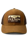 Filson Logger Trucker Hat In Dark Tan